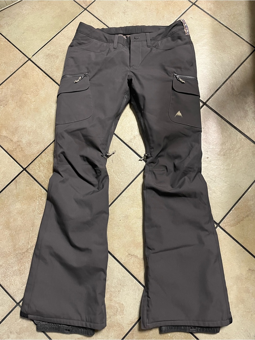 Burton Pants Womens Small Gray Gloria Snow Ski Cargo Living Lining Snowboard